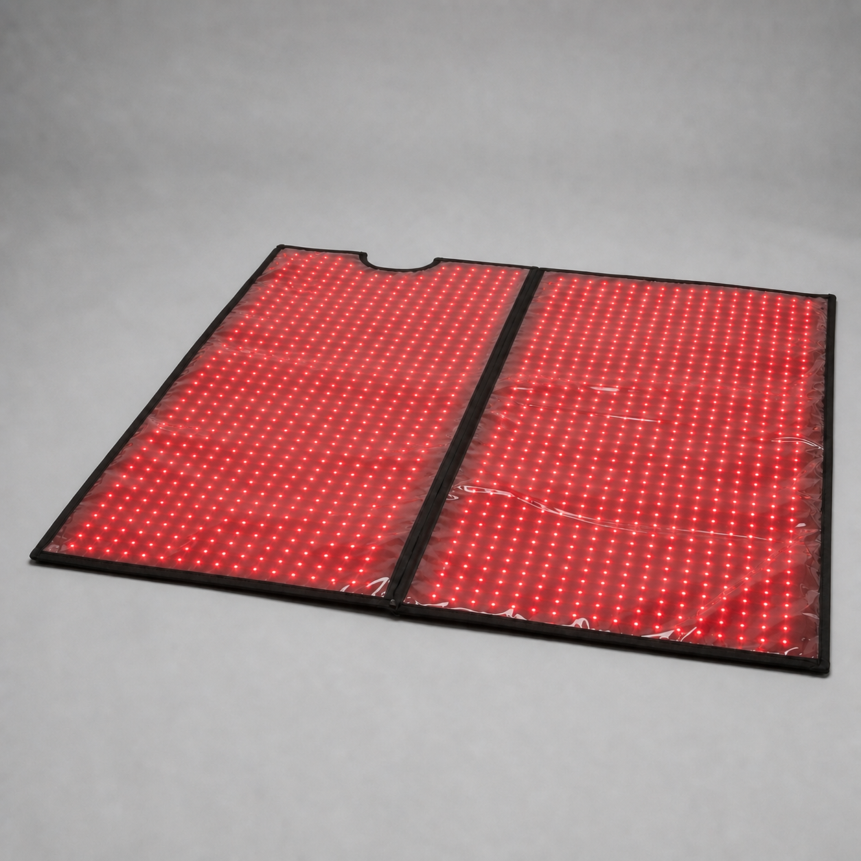 Luscent Red full-body light therapy blanket opened fully flat