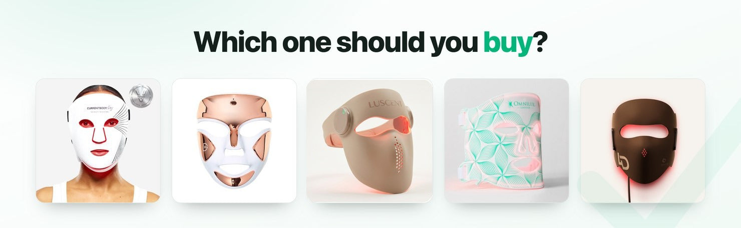 The 5 red light therapy face masks we bought, measured, and scored for this guide